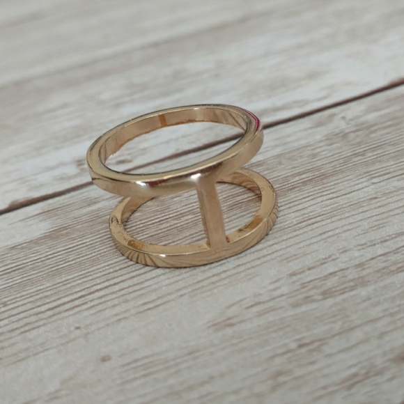 GOLD double band ring (listing is for one ring) - Picture 2 of 5